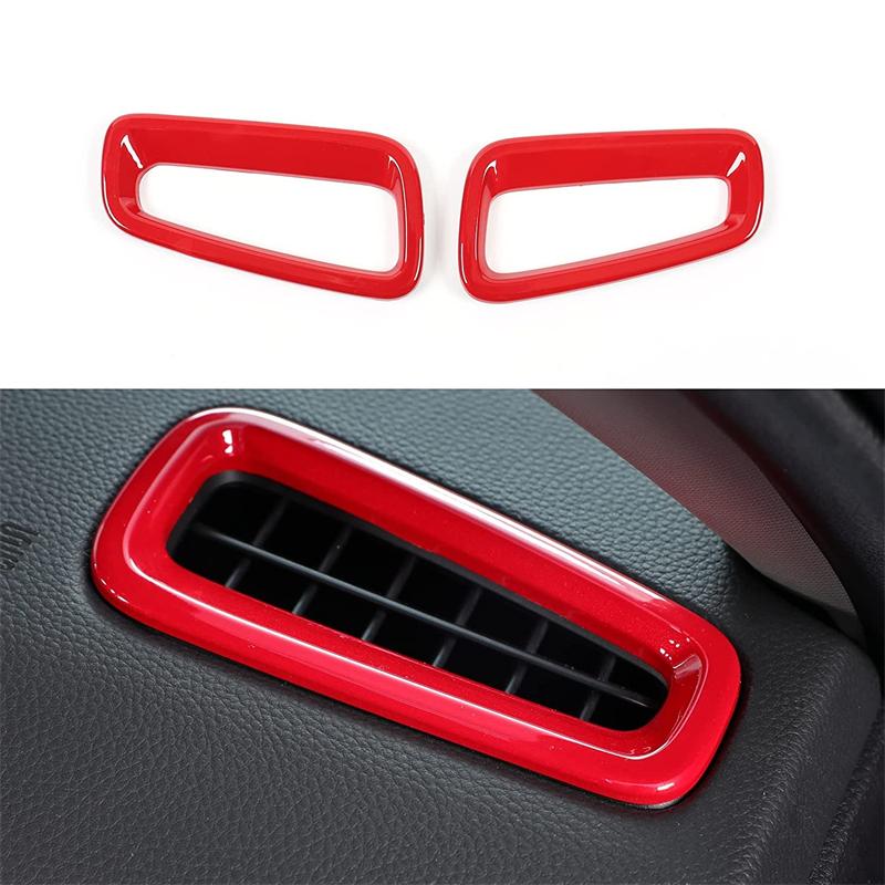 2pcs For Honda Civic 11th Gen - Carbon Fiber Look/ Red Dashboard Airvent Trim Covers Car Styling Interior Accessories