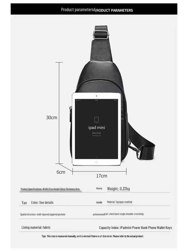 Мужская сумка кроссбоди через плечо из натуральной кожи - Корейский стиль, модный тренд, нагрудная сумка, бизнес, верхний слой коровьей кожи
