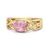 Pink Topaz Celtic Woven Band Ring - Sterling Silver Gold Vermeil