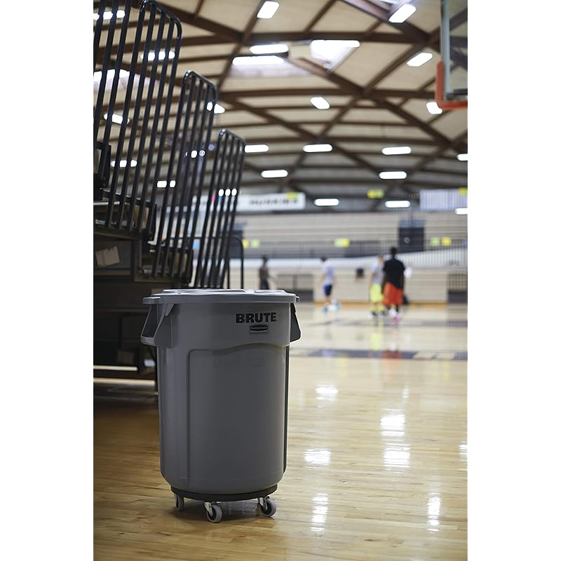 Круглый контейнер Rubbermaid BRUTE 121 л (32 галлона) крышка серая FG263100GRAY