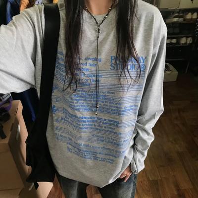 VAYLA Хлопковое худи с надписью Женское с длинным рукавом, круглым вырезом, повседневные оверсайз топы, топы в стиле Y2k, одежда для подростков, японская мода, толстовки Y2k