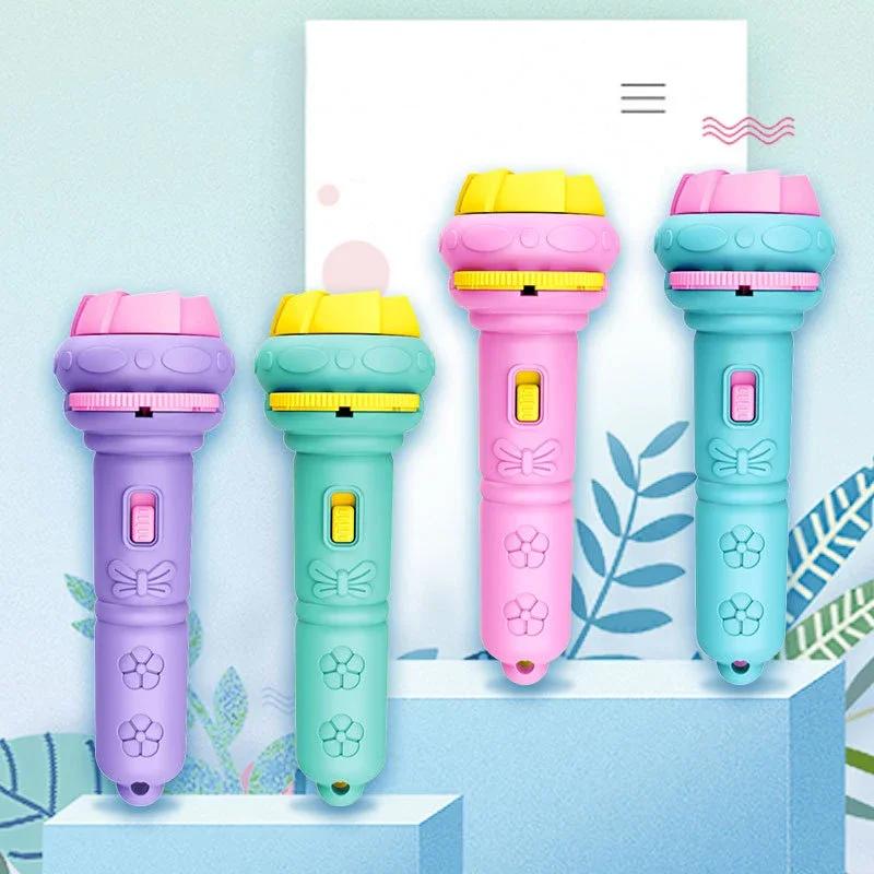 4 Карты Мультяшный Проекционный Фонарик 32 Узора Креативный Детский Фонарик Игрушка Проектор Игрушки для Малышей Игрушка-Книжка для Историй на Ночь