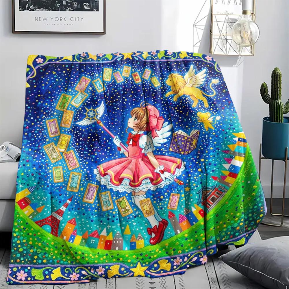 Cardcaptor Sakura Print Flannel Blanket, Ultra Soft High Quality All Seasons Warm Throw, Home Decor Cozy Blanket, Perfect Christmas Gift