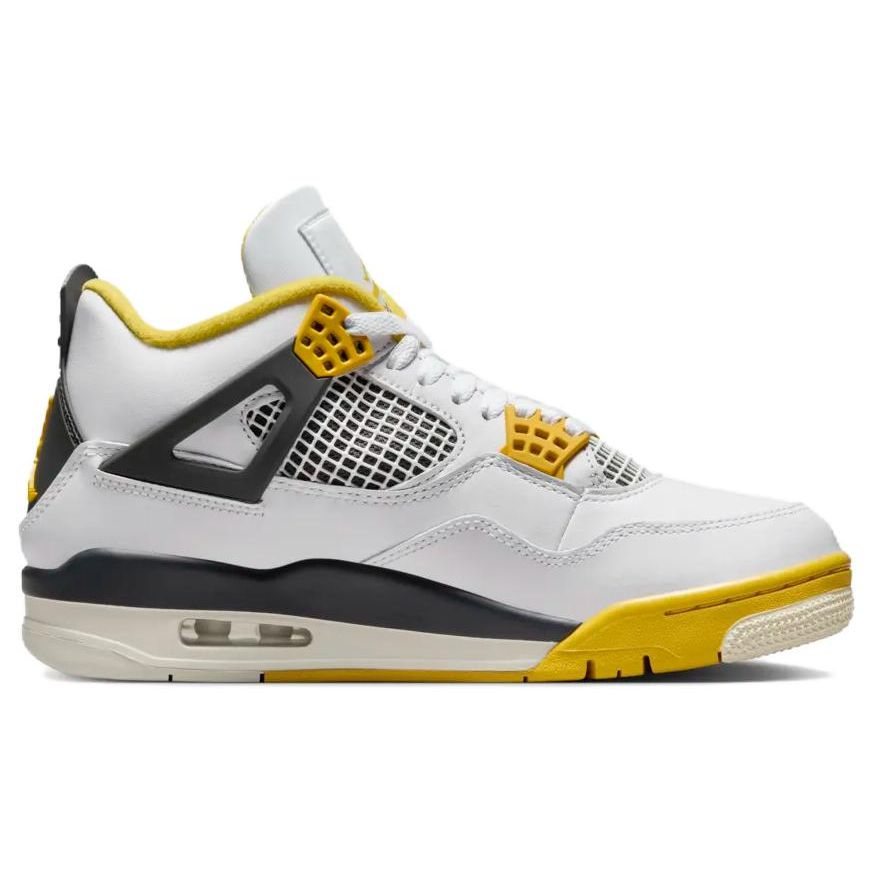 Air Jordan 4 Retro Vivid Sulphur Женские кроссовки Белый кокосово-молочный антрацит AQ9129-101