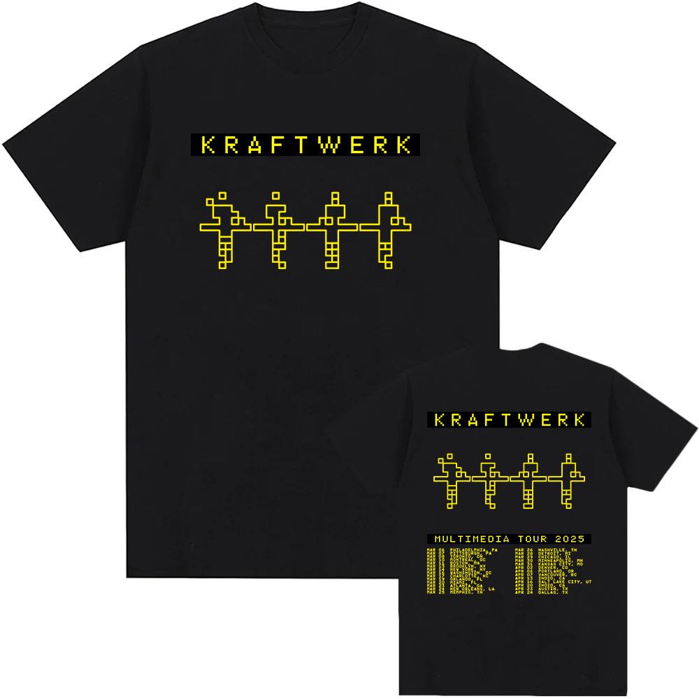 Electronic Band Kraftwerk Tshirts Cotton Short Sleeve Male Tshirt Summer Round Neck Hip Hop Streetwear Unisex Unisexunisex Tees