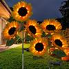 1 упаковка солнечных светодиодных садовых фонарей в виде подсолнухов, реалистичное ночное свечение, энергосберегающее наружное освещение для украшения сада, газона, дома, террасы и крыльца