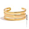 Stainless Steel Statement Gold Color Cuff Bracelet Bangle Metal Texture Multi-Layer Temperament Fashion Waterproof Jewelry