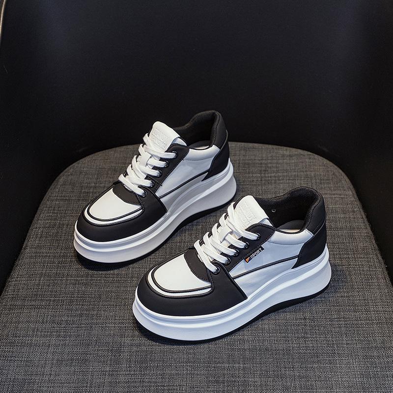 Small White Shoes Spring Quality Muffin Shoes Inner Heightening Thick Soles Casual Fashion Board Shoes Leather Women's Shoes