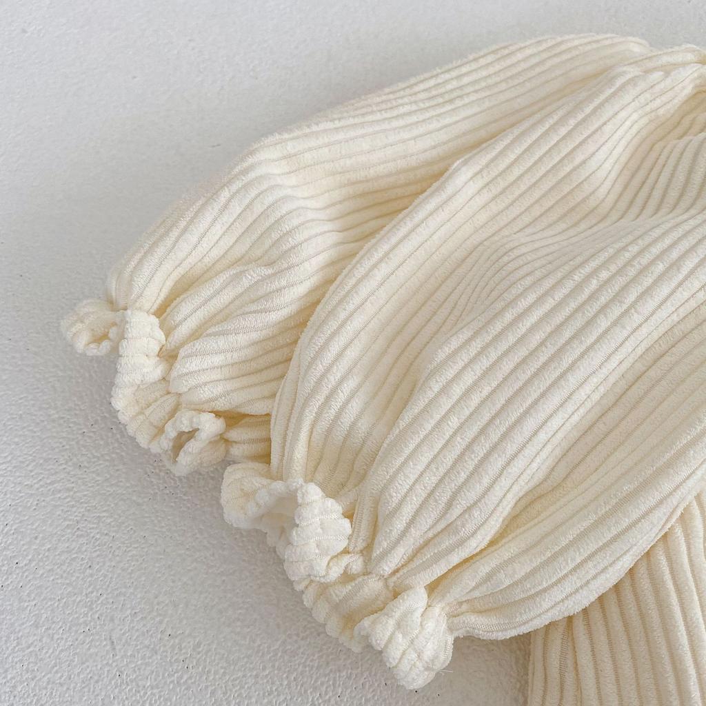 2023 Spring Dress Baby Girls Baby Embroidered Lace Collar Bubble Long Sleeve Pit Strip Lady Long Skirt