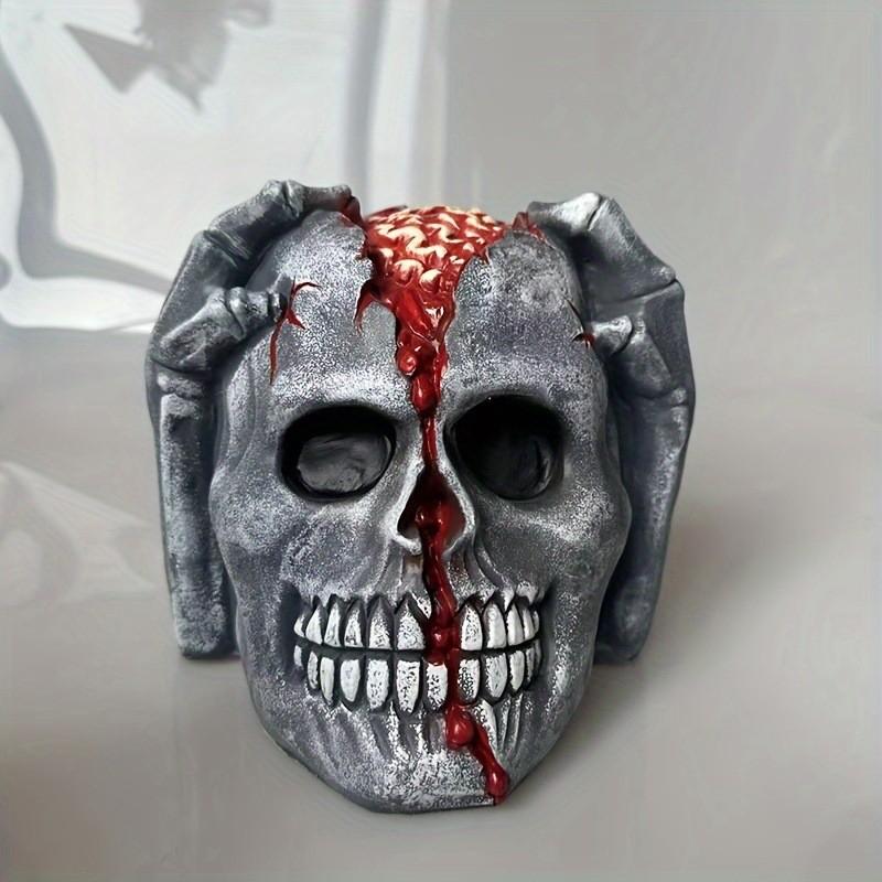 Halloween Skull Decor Figurine With Latex Material For Festive Atmosphere