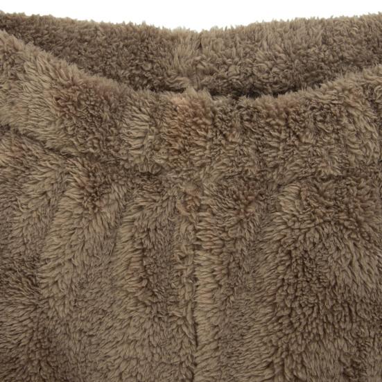 2 шт./компл. Женский костюм топ и брюки однотонный с длинными рукавами воротник-стойка топ эластичная талия толстые плюшевые брюки спорт