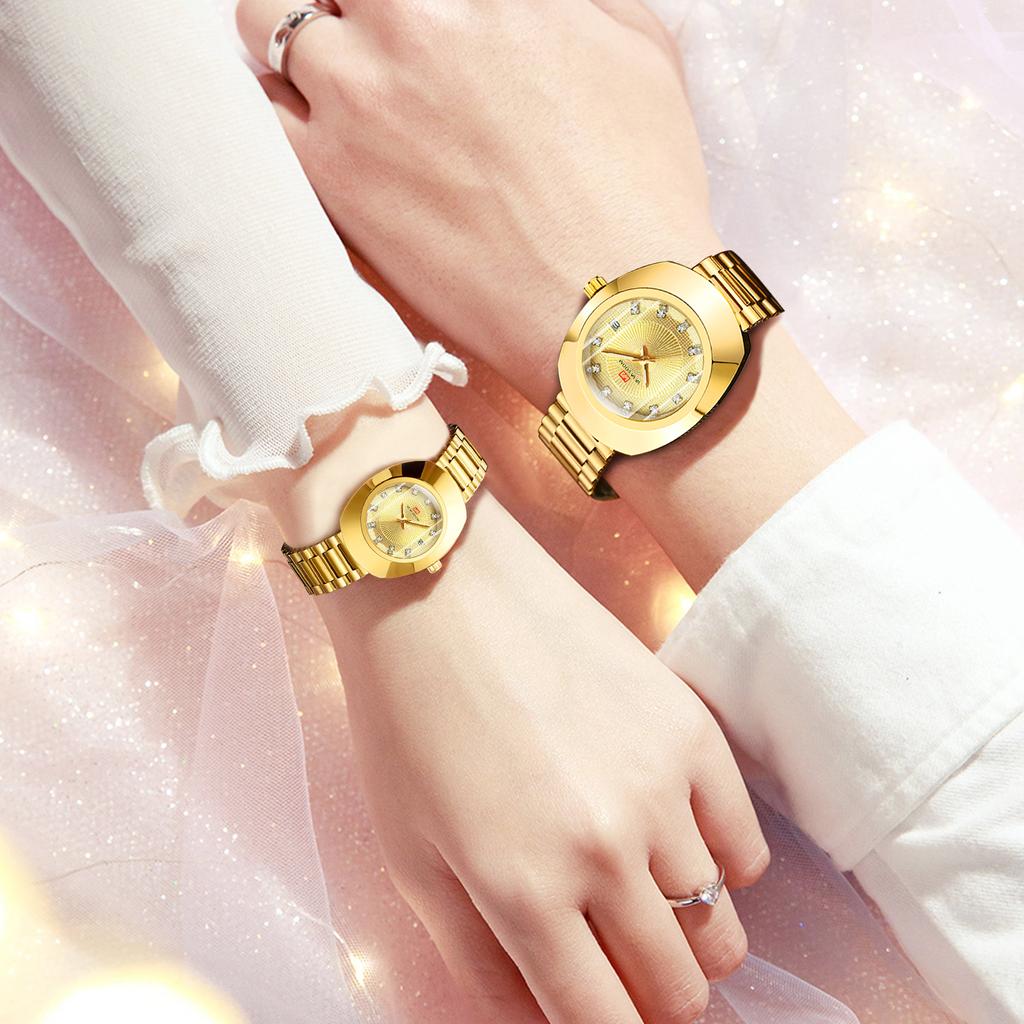 Унисекс кварцевые часы для пары новые женские овальные часы кварцевый механизм бренд роскошные водные бриллианты золото повседневное платье банкет мужские кварцевые часы