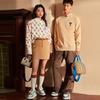 MLB Los Angeles Dodgers Vintage Floral Print Graffiti Crewneck Loose Casual Sweatshirt Unisex sweatshirt Cream 3AMTM0231-07CRS