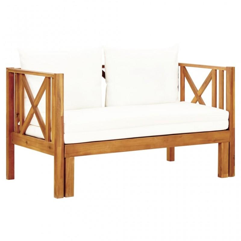 Day and Night - Day and Night 2-seater Garden Bench with Cushions Solid Acacia Wood 122cm