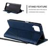 Coque Effet Cuir pour Samsung Galaxy M23 5G Anti-Rayure Stable Élégante Bleu Marine