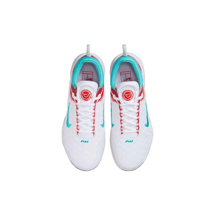 Nike Court Zoom NXT White Habanero Red Teal Women Sneakers Light-Silver Washed-Teal DH0222-136