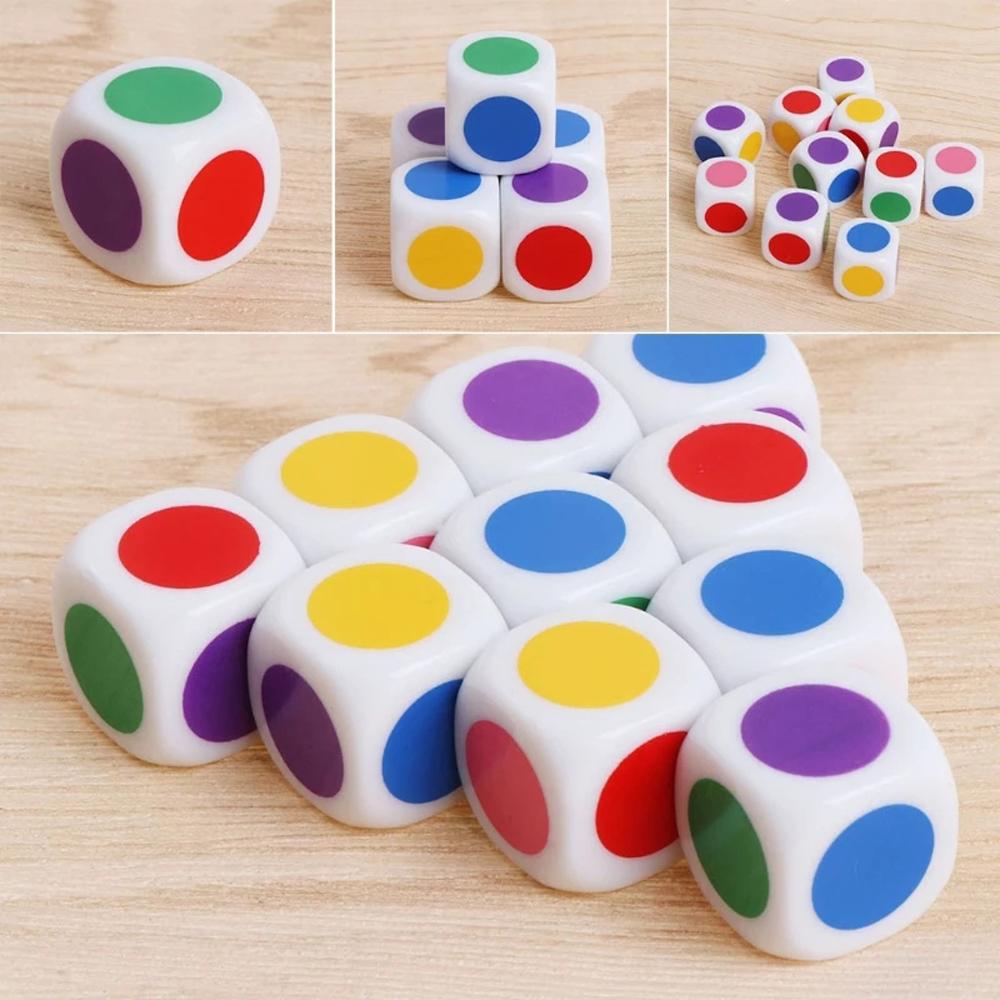 Family Party Puzzle Game 16 mm Board Game Acrylic Cube Dice White Color Six Sided Dices