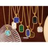 European & American Luxurious Stainless Steel Natural Stone Pendant Necklace for Women