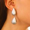Серьги-капли Exaggerate Double Waterdrop Gold Color Metal Geometry для женщин Sweet Temperament Creative Jewelry Accessories