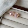 Pink Pearl Stud Earrings For Beauty Women Simple Elegance Light Luxury Ear Accessories  Party Jewelry Gifts