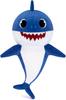 Shark Plush Toy, Soft Stuffed Animal, Kids Room Decor, Cartoon Character Design (Blue)