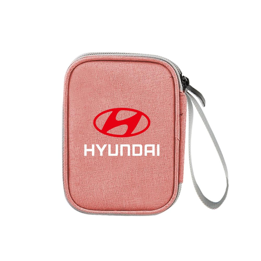 Waterproof Organizer Car Data Cable Earphone Storage Box Accessories For Hyundai GDI I10 I20 I30 Tucson Solaris Accent IX20 IX35 AD1