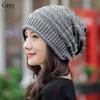 Solid Color Knitted Hat Oversized Skullcap Casual Beanie Hats  Women Men