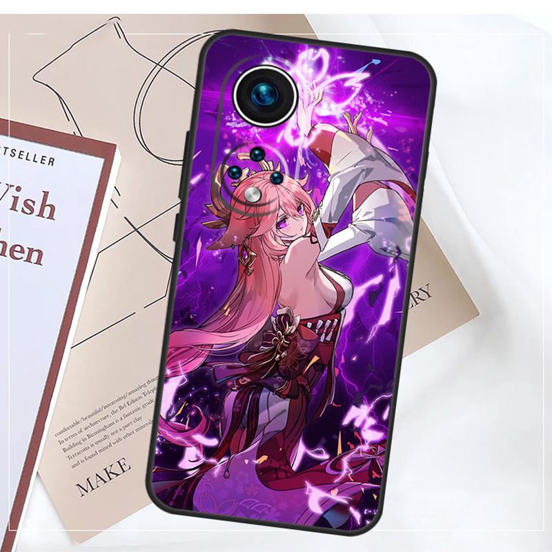 Чехол Genshin Impact Яэ Мико Для Honor Magic 8 7 5 6 Pro Win RT 50 70 90 200 400 Lite X8b X8c X9a X9b X9c X9d Обложка
