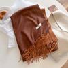 New Solid Color Cashmere Scarf Shawl Women'S High End Versatile Autumn And Winter New Warm Scarf