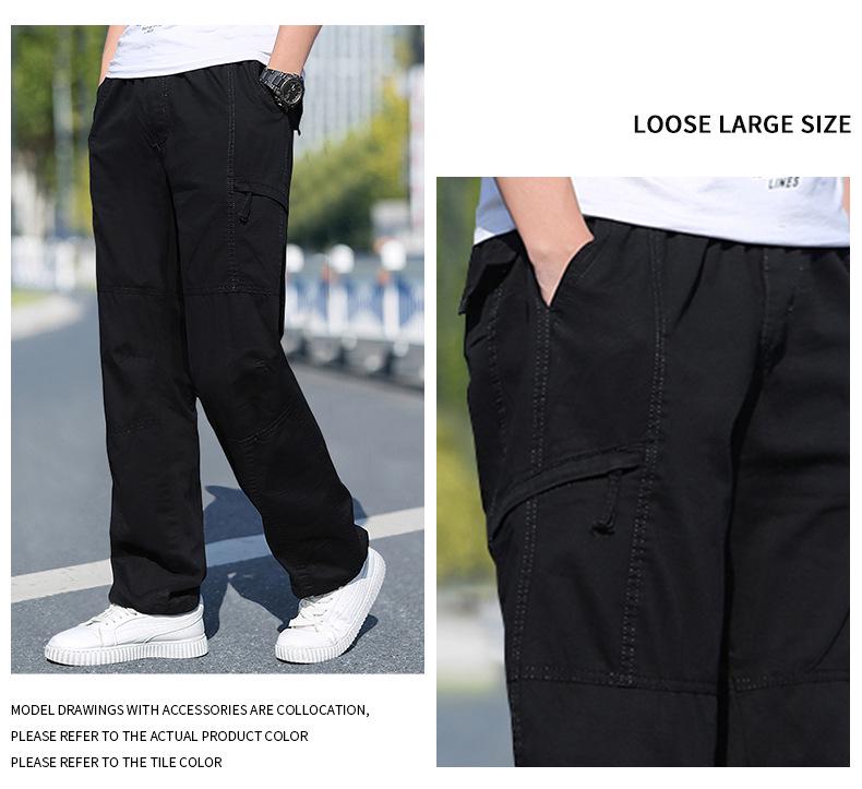 Мужские свободные комбинезоны большого размера весна/лето для мужчин среднего возраста. Повседневные, легкие и прямые спортивные брюки.