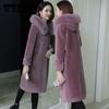 Large Size Faux Fur Coat Women's Winter New Fox Fur Imitation Mink Velvet Coat Mid-length
