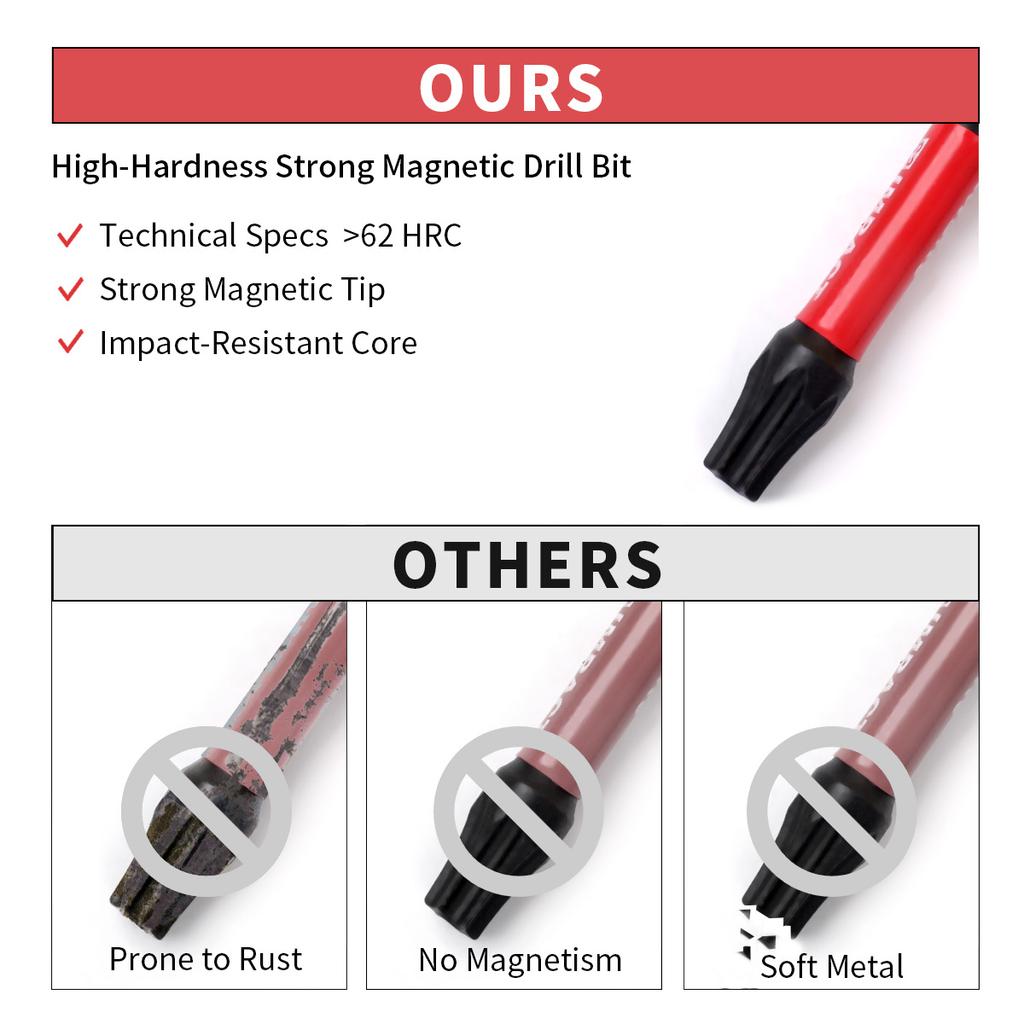 22 Pcs Impact Security Torx Screwdriver Bits Set Magnetic S2 Steel Multi Hollow Star Driver Bits With Organizer Sleeve