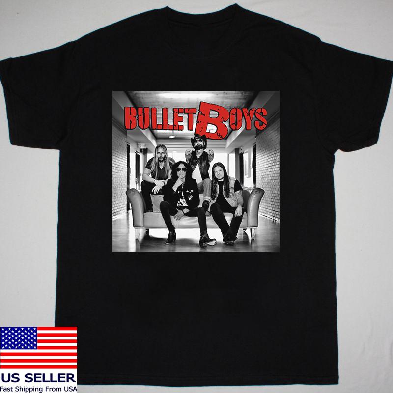 Футболка унисекс черная из хлопка с принтом группы Bulletboys On Tour 2025