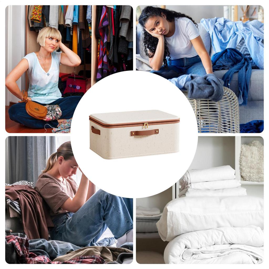 Clothes Storage Bins Foldable Large Capacity Breathable Cloth Box Cloth Storage Cubes for Sweater Towel Dress Home Living Room