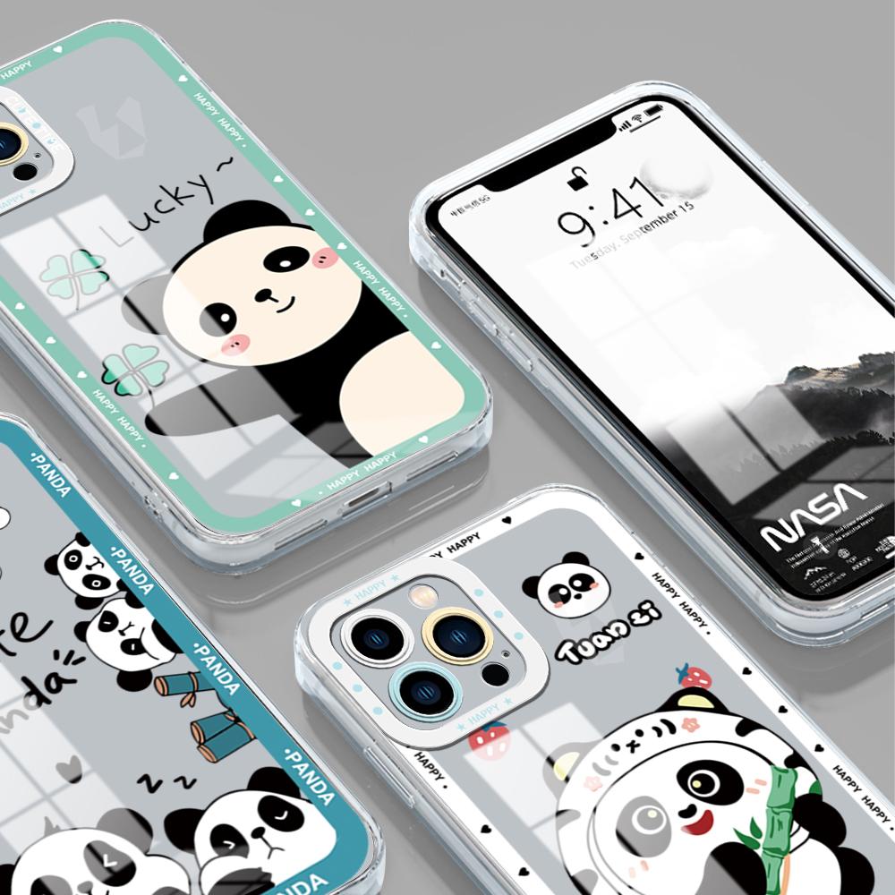 For Vivo Y15S Y17S Y36 Y20 Y22S Y28 Y75 Y33S Y18 V27 V29e V30e V20 V21 Tecno Pova 5 Soft Transparent Phone Case Cartoon Cute Panda Pattern Cover