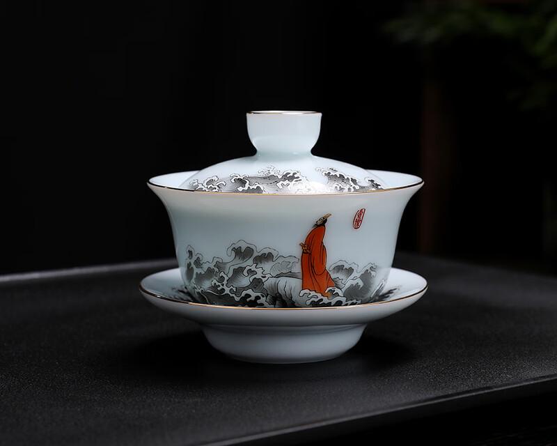 Celadon Mutton-Fat Jade Porcelain Gaiwan Tea Set