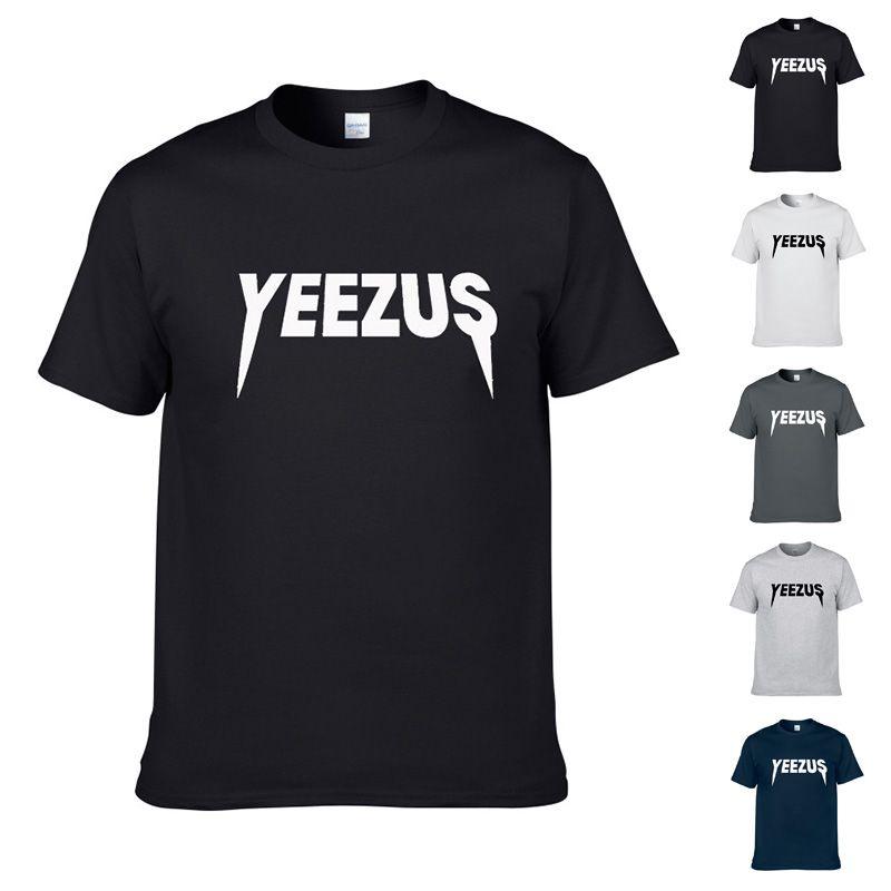 Классическая мужская футболка с коротким рукавом с надписью Yeezus из премиальной смесовой ткани