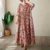 Новое хлопковое платье больших размеров с коротким рукавом и цветочным принтом для женщин, повседневное свободное длинное летнее платье
