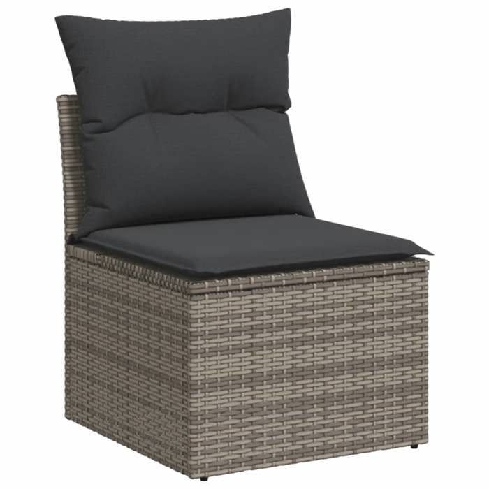 VidaXL Salon de Jardin avec Coussins 10 pcs, Canapés de Terrasse, Ensemble de Meubles de Patio, Mobilier d'Extérieur, Gris 3220659