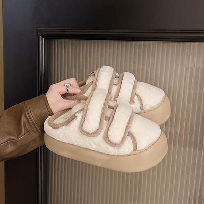 Женская обувь Женская обувь Низкий каблук Модные лоферы Мех Универсальные сабо Платформа Платье 2024 Новые Зимние Криперы Мода