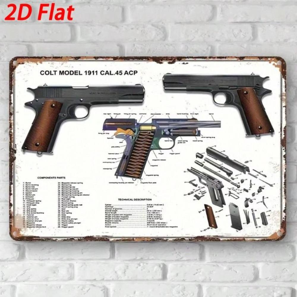 Ретро Colt Gun Metal Настенный плакат Винтажный декор для дома Жестяная табличка Винтажное искусство