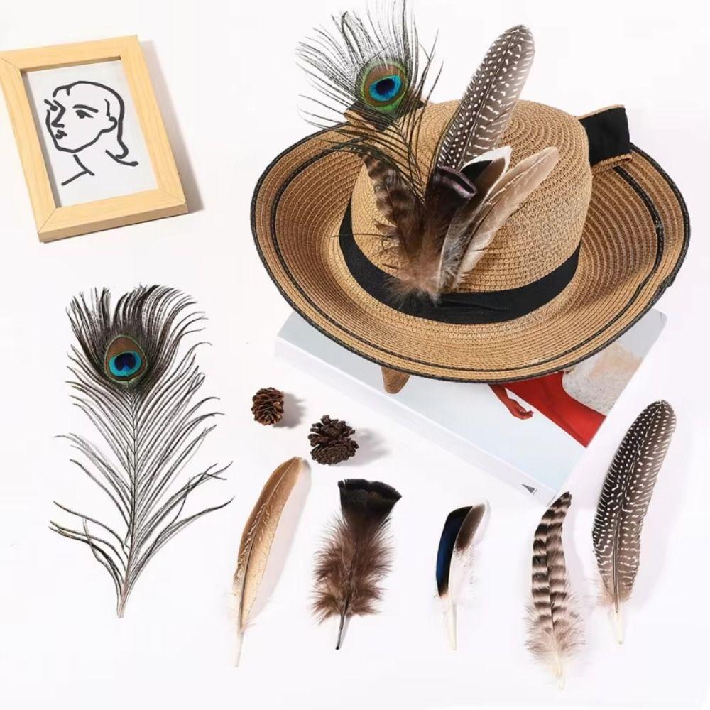 40/48Pcs Assorted Mixed Feathers 6 Styles Peacock Feathers Pheasant Plumage Handmade Dream Catcher