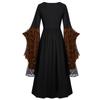 Women European Retro Medieval Court Style Halloween Cosplay Costume Adult Skull Strap Dress Up Party Outfit