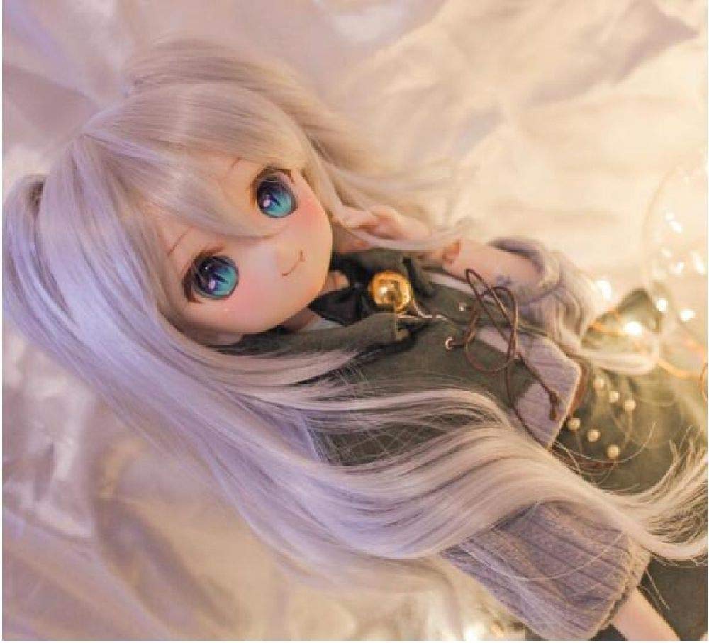 Кукла YR EARTH Милый кудрявый S199 термостойкий парик, 8-9 дюймов, волосы, укладываемый, масштаб 1/3, BJD, DD, MDD, (Жемчужно-серый)