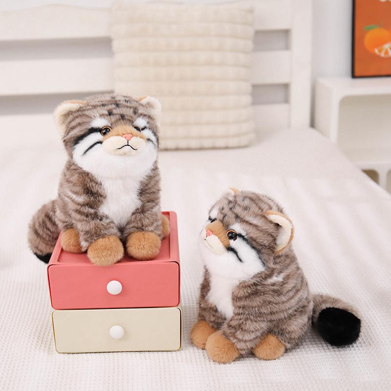 23cm Fluffy Soft Pallas's Cat Plushie Grumpily Cute Highland Animal Kitty Doll Lovely Manul Plush Toy Perfect Birthday Gift
