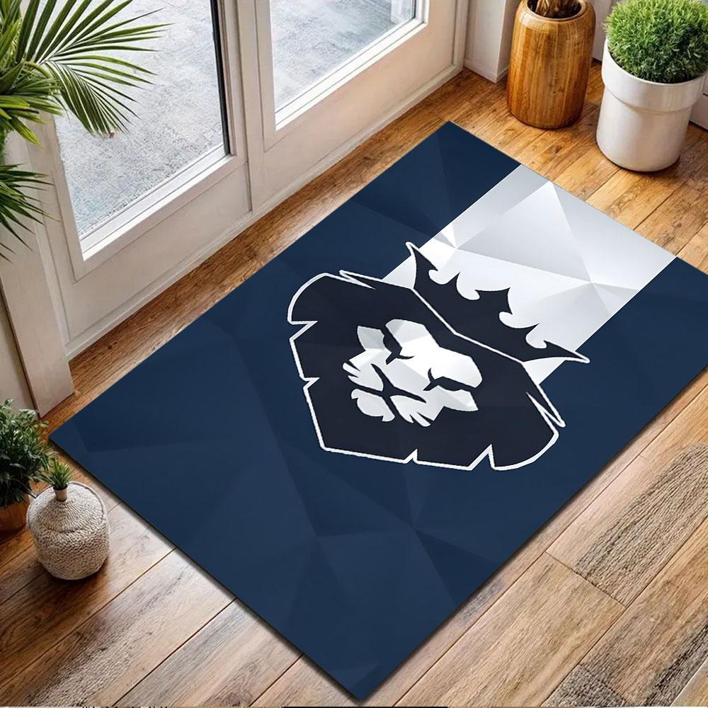 Majestic Lion Emblem Design Patterned carpet, non slip mat suitable for living room and bedroom sofas