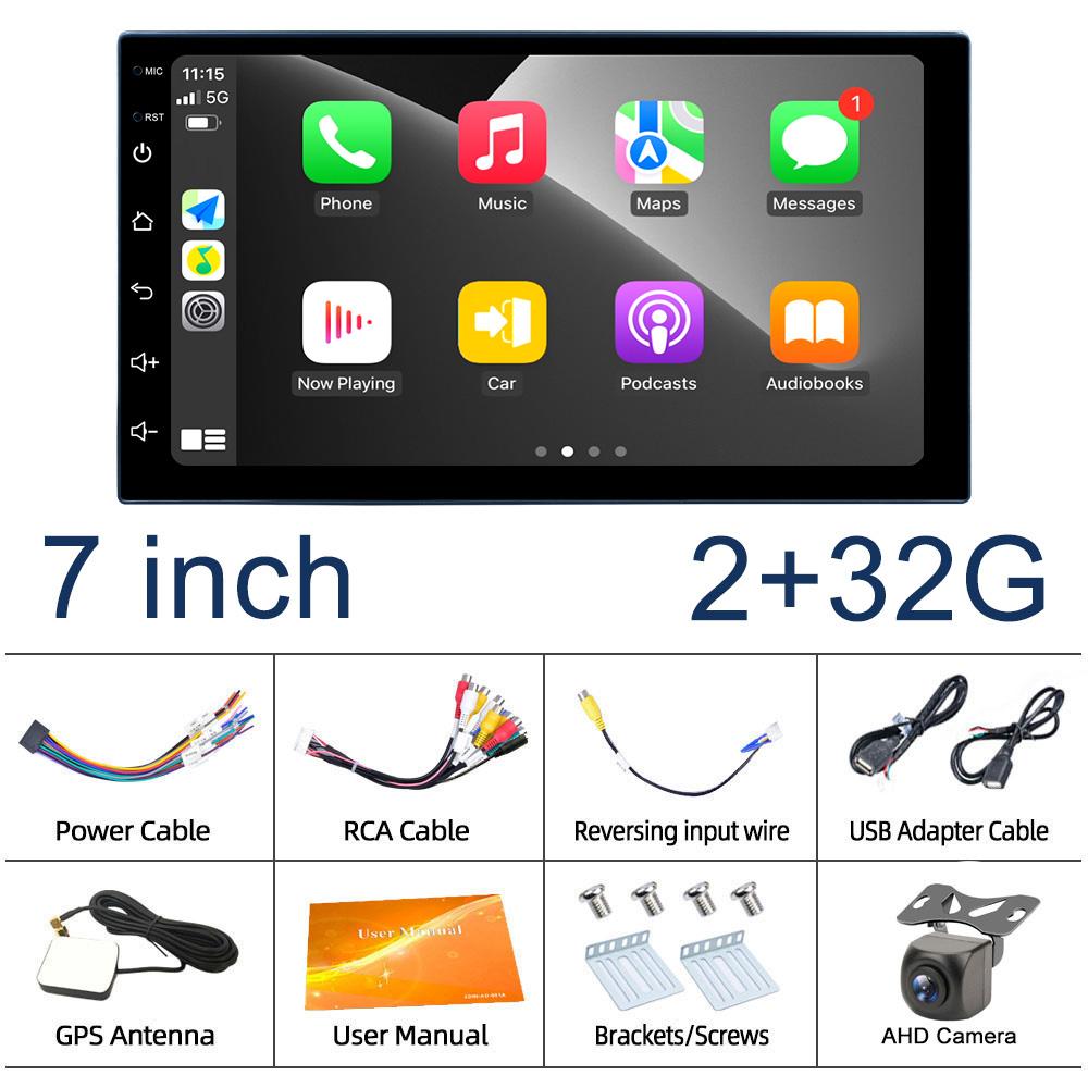 Reakosound 2 Din 7" Andriod 11 Car Multimedia Player Carplay 2+32G GPS Navigation Bluetooth Car Audio Wifi USB FM Mirro rLink HD Car Audio Stereo