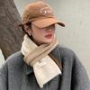 Fashion Solid Kintted Winter Scarf for Women Thick Warm Cashmere Neckerchief Elastic Woolen Yarn Skinny Bufanda Foulard