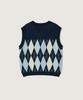 PLAC Argyle Knit Vest Navy