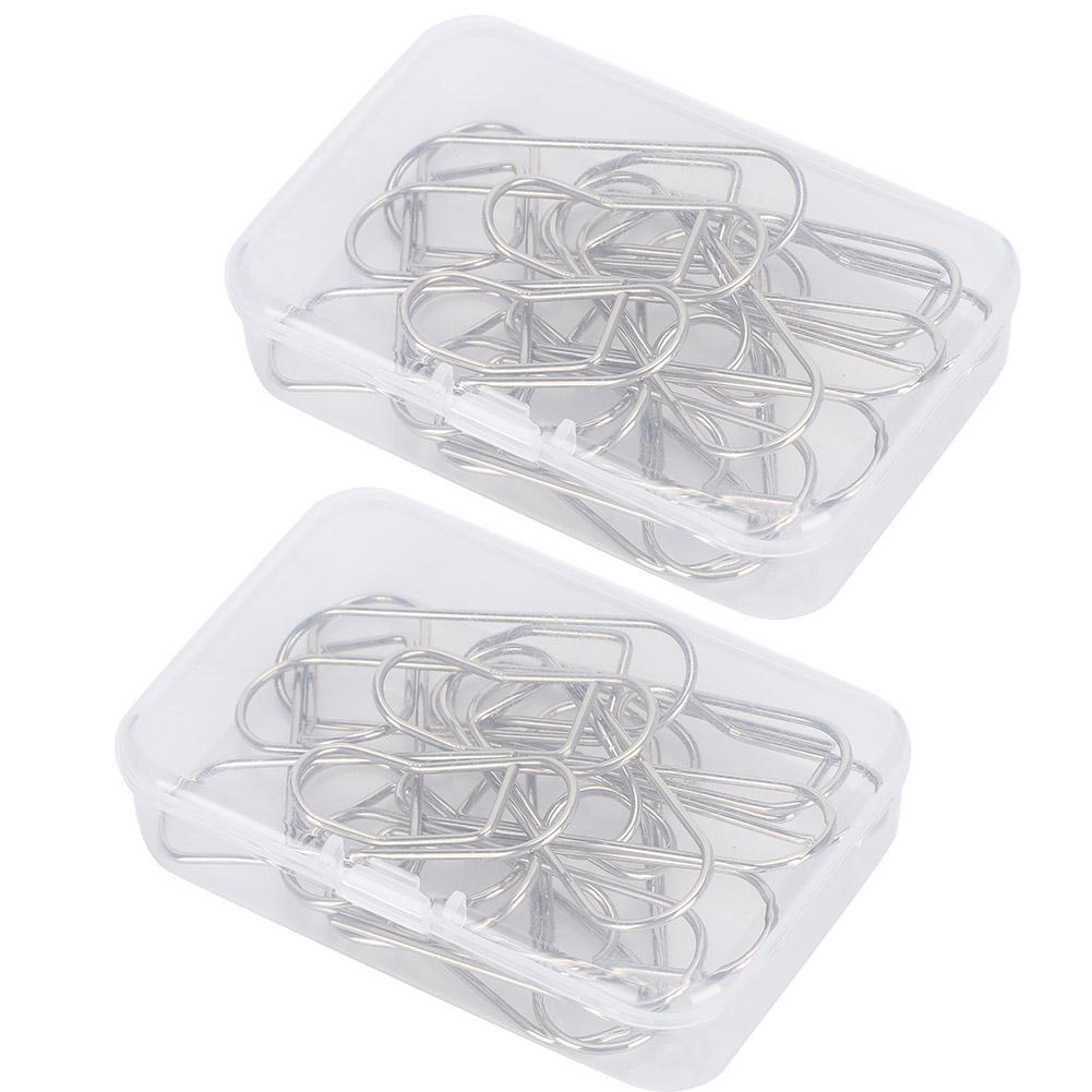 24Pcs Pencil Holder Clip Metal Paperclip Shape for Notebook Picture Stationery Supply
